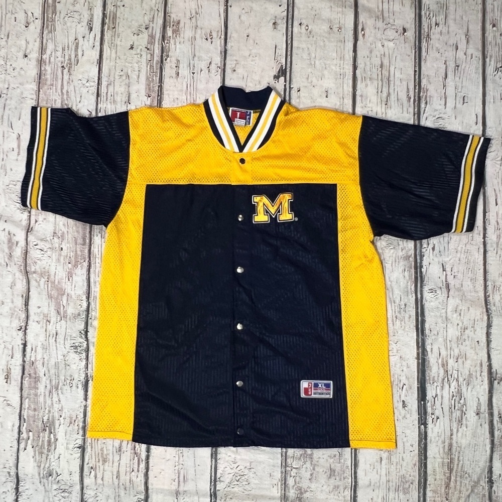 Michigan Wolverines Vintage 1990s NCAA Collegiate Basketball Warmup Jersey